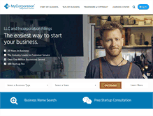 Tablet Screenshot of mycorporation.com